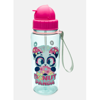 Garrafa Com Canudo Puket Panda Donuts 500ml