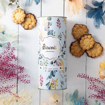 Limone Lata Flor Azul  - Biscoitê