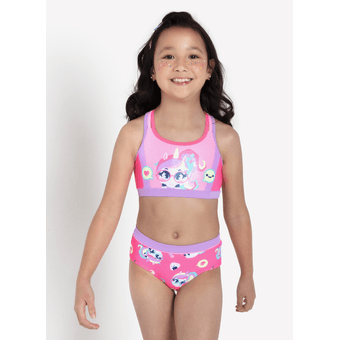 Biquini Kids Uni Kawaii Rosa - Puket