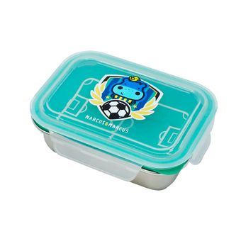 Lancheira 2 Estágios Em Inox Futebol (Vem Com Etiqueta Personalizável) Azul