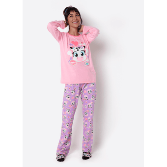 Pijama Manga Longa Algodão Feminino Vaca Patches - Puket