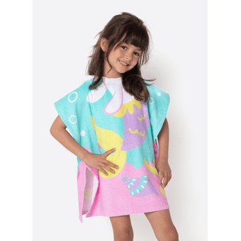 Poncho De Praia Menina Sereia - Puket