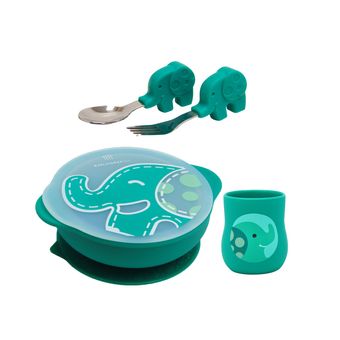 Kit de Alimentação Marcus & Marcus com Copo Anatômico Elefante Ollie