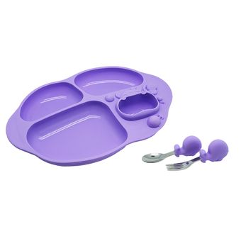 Kit para Alimentação Marcus & Marcus com 4 divisórias Baleia Willo