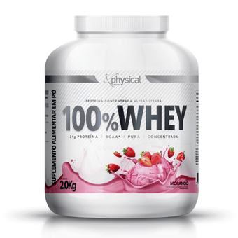 Whey Protein Physical Pharma 100% Whey Concentrado Morango 2kg