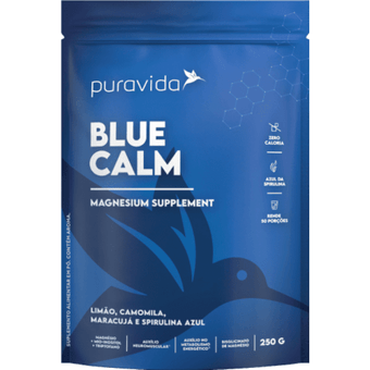 Blue Calm Pura Vida Sabor Limão, Camomila, Maracujá e Spirulina Azul 250g