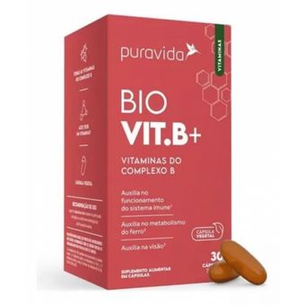 Vitaminas e Minerais Pura Vida Bio Vit B+ 30 Cápsulas