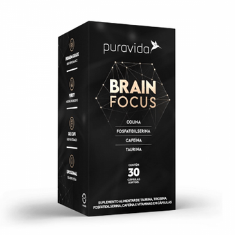 Vitaminas e Minerais Pura Vida Brain Focus 30 Cápsulas