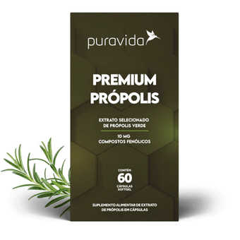 Premium Própolis Pura Vida 60 Cápsulas Softgel